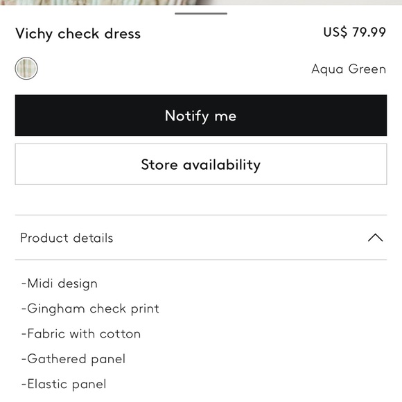 Mango Green and Cream Checkered Midi Dress - Picture 6 of 7